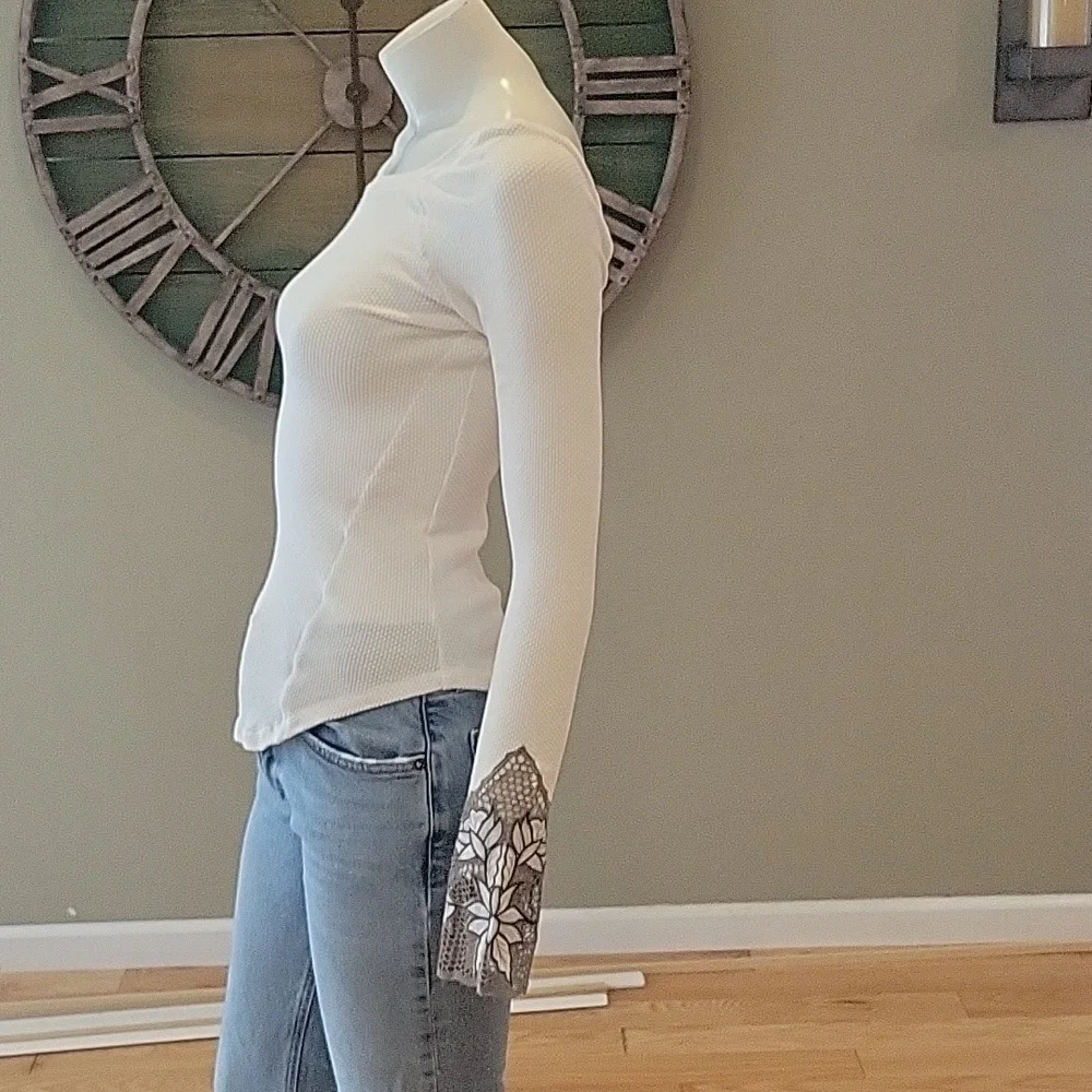 Free People Bali Babe long sleeve cuff thermal top